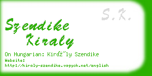 szendike kiraly business card